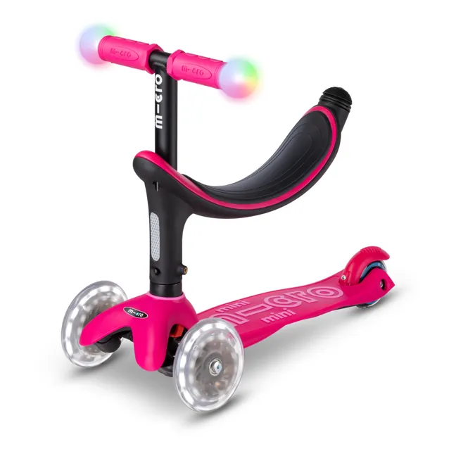 Revolution Deluxe Magic LED 3-in-1 Mini Scooter | Raspberry Red