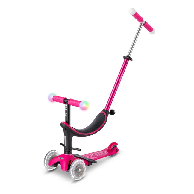 Mini-Scooter 3 in1 Revolution Deluxe Magic LED | Himbeere