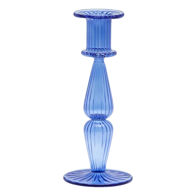 Kerzenhalter Wicked aus Glas | Blau