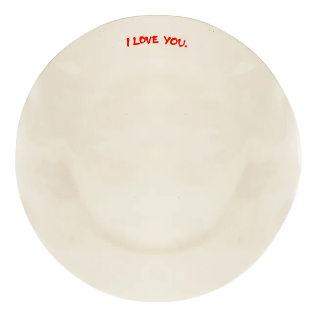 Placa I Love You | Crema