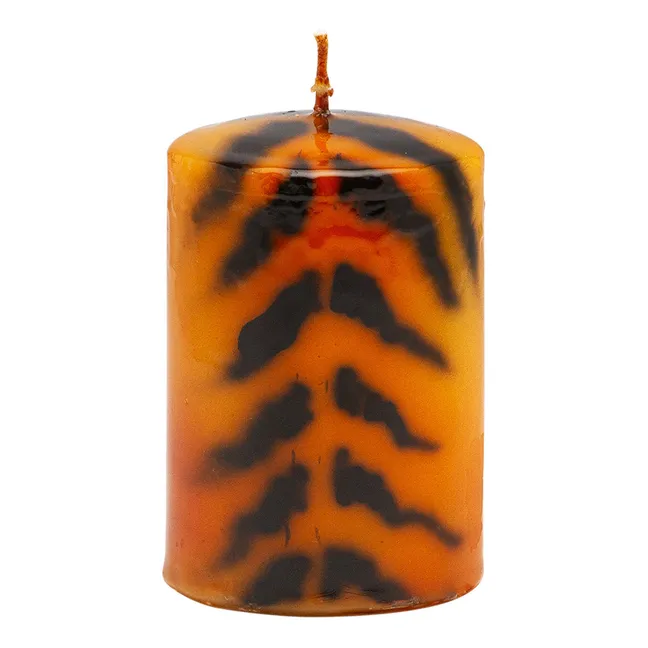 Striped tiger candle - S | Brown