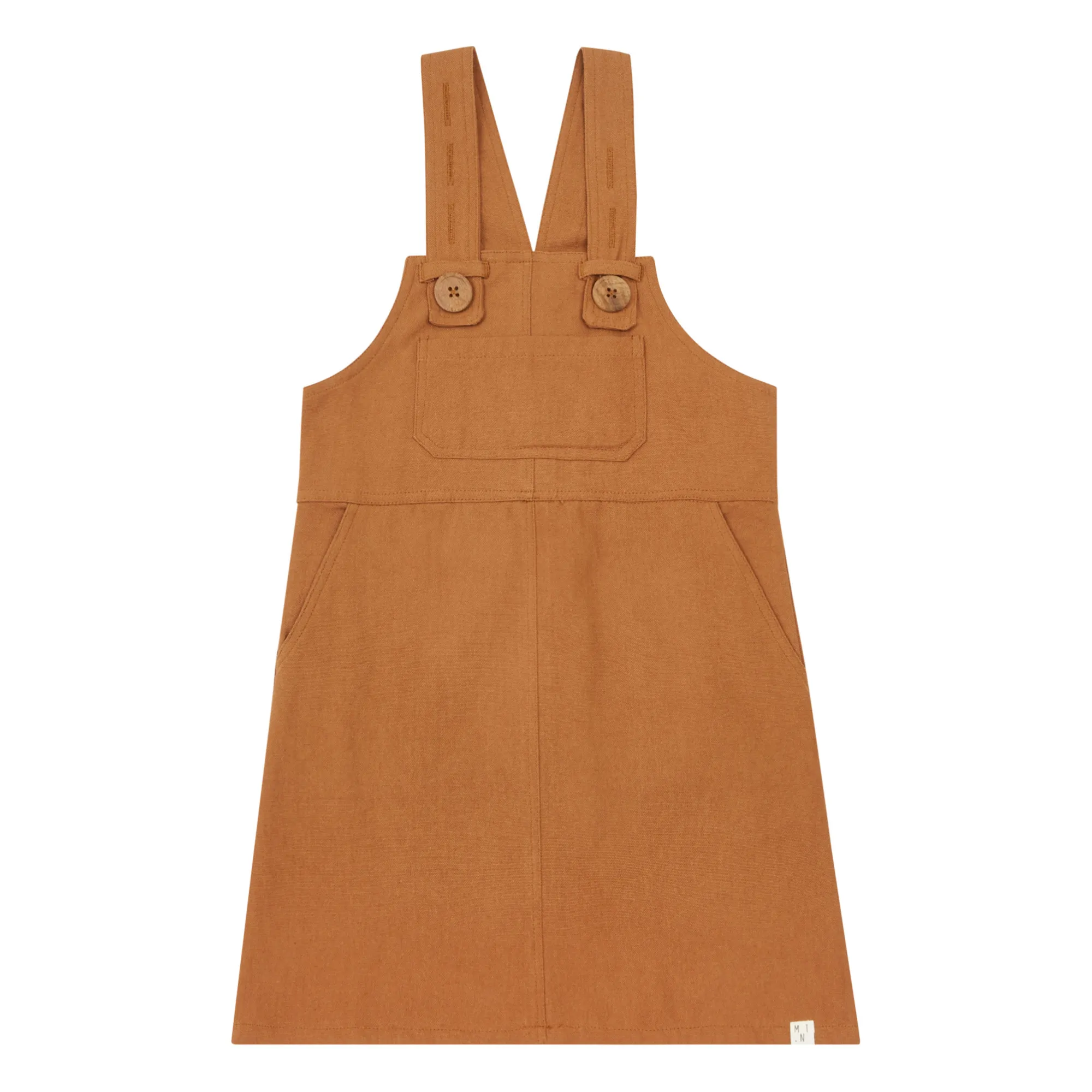 Matona Caramel Linen Apron Dress