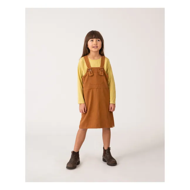 Linen Apron Dress | Caramel