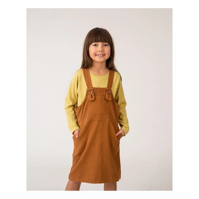 Linen Apron Dress | Caramel