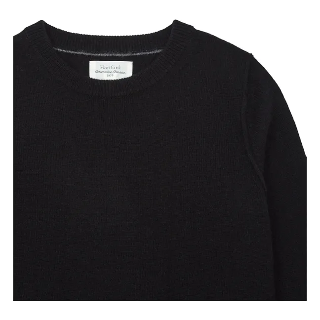 Crew Wool and Cashmere Sweater | Black