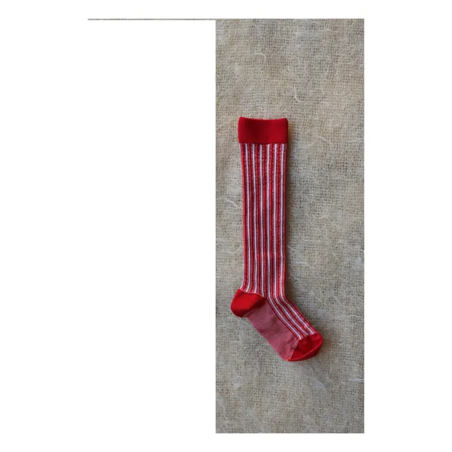 Gestreifte Socken | Rot