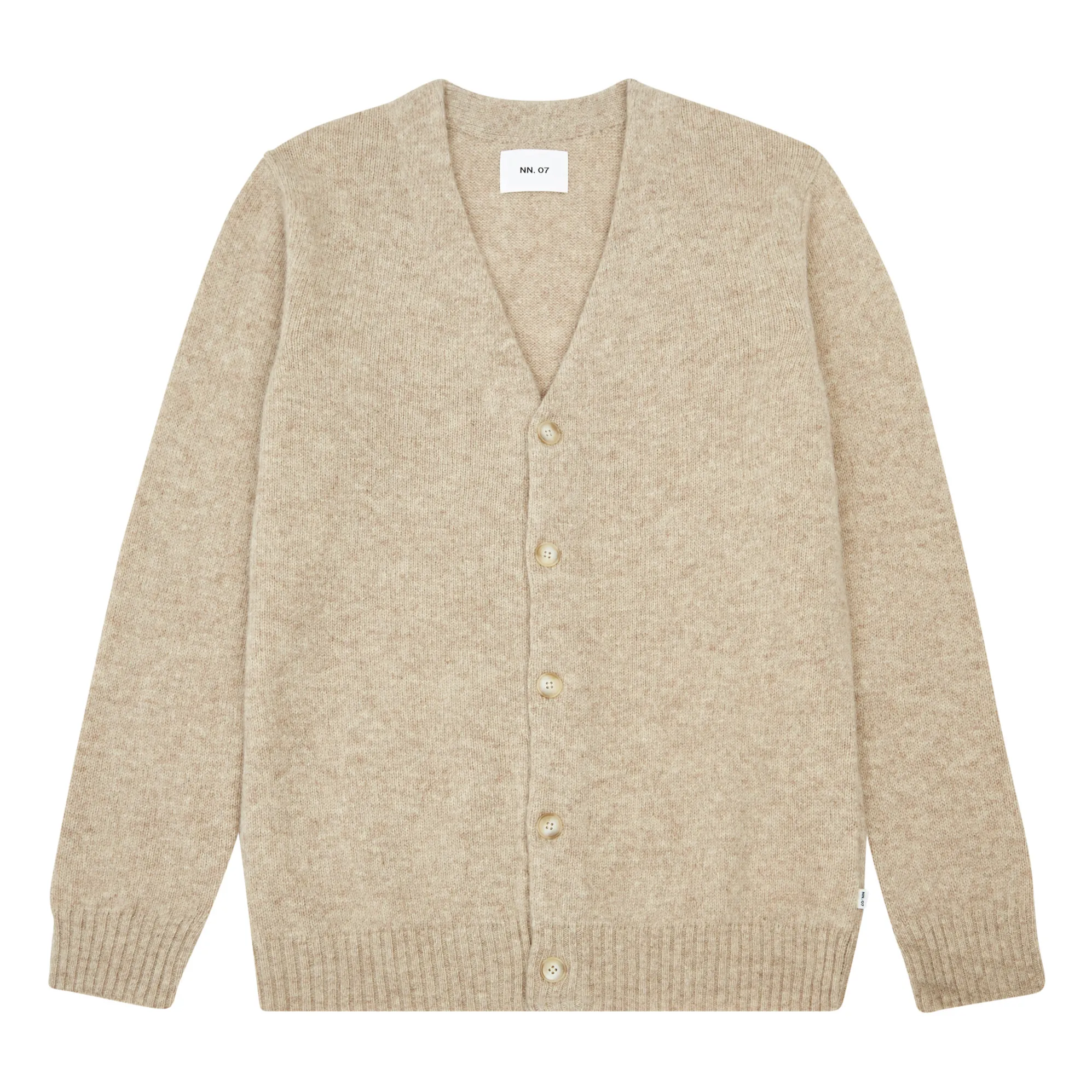 Nn.07 Oatmeal Nathan 6212 Wool Cardigan