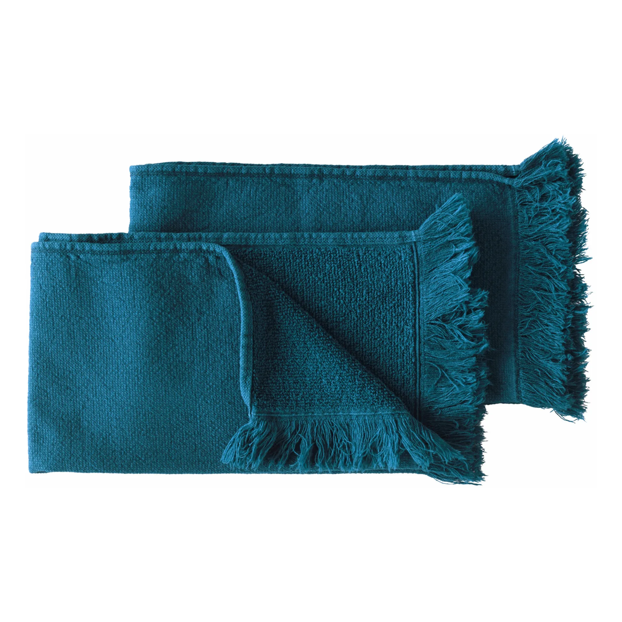 La Cerise Sur Le Gâteau Peacock Blue Guest Towels - Set Of 2