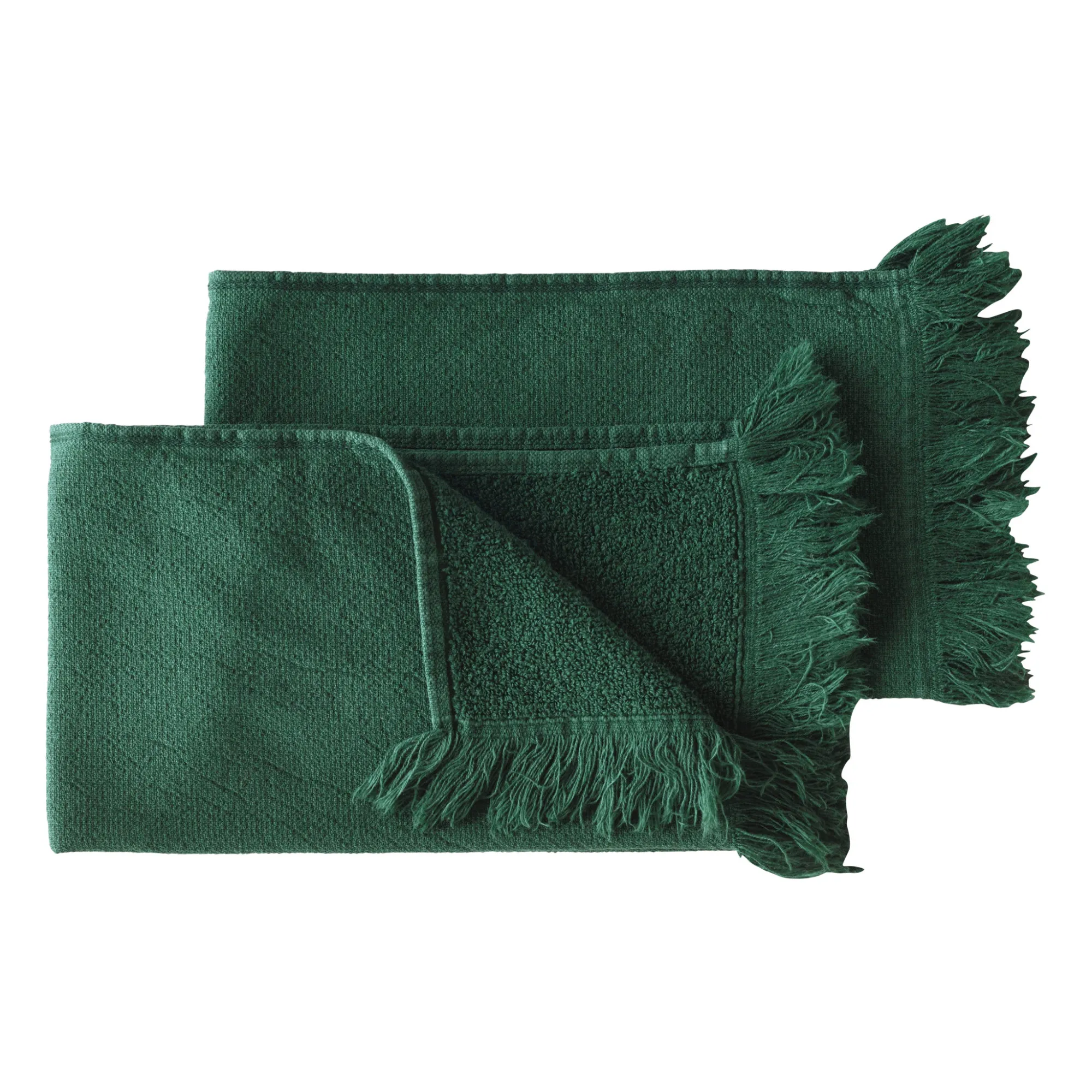 La Cerise Sur Le Gâteau Dark Green Guest Towels - Set Of 2