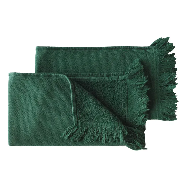 Asciugamani per gli ospiti - Set di 2 | Verde scuro
