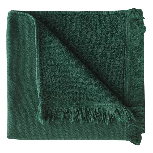 Asciugamano da bagno in cotone organico Luna  | Verde scuro
