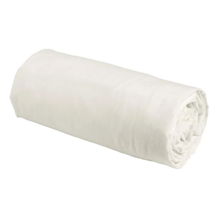 Celeste fitted sheet in organic cotton | White- Product image n°0