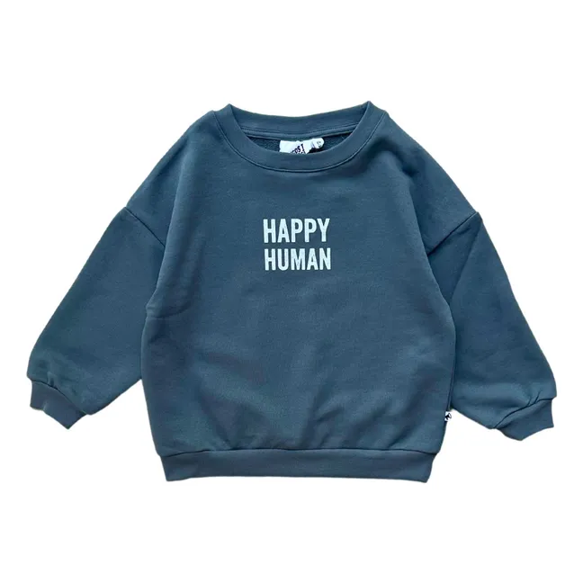 Happy Human organic cotton sweatshirt | Grey blue