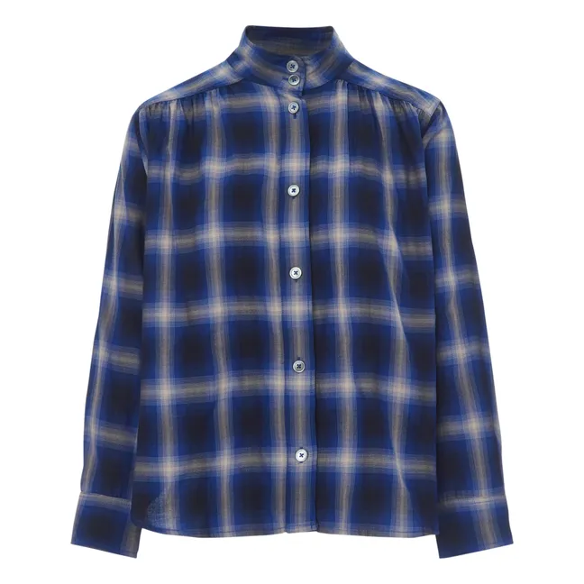 Peachy Karo Bluse - Damenkollektion | Dunkelblau