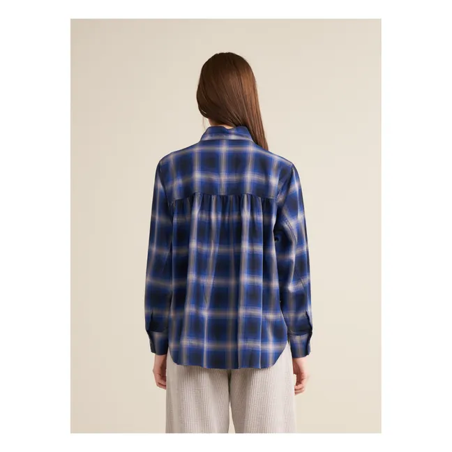 Peachy Karo Bluse - Damenkollektion | Dunkelblau