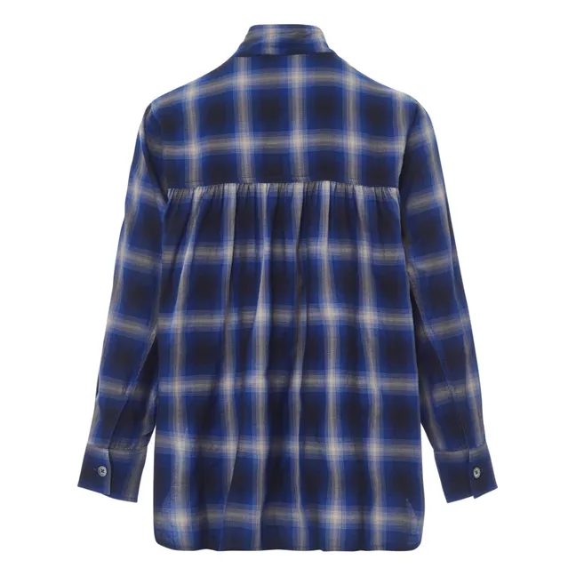 Peachy Karo Bluse - Damenkollektion | Dunkelblau