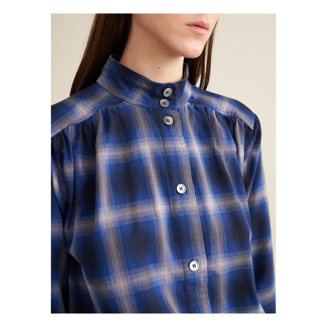 Blouse Peachy Carreaux - Collection Femme | Bleu foncé