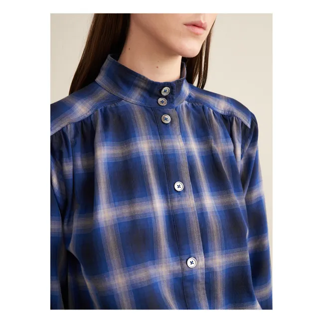 Peachy Karo Bluse - Damenkollektion | Dunkelblau