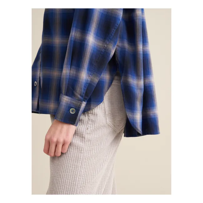 Peachy Karo Bluse - Damenkollektion | Dunkelblau