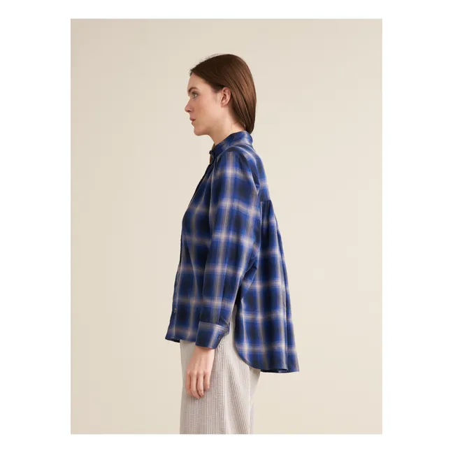 Blouse Peachy Carreaux - Collection Femme | Bleu foncé
