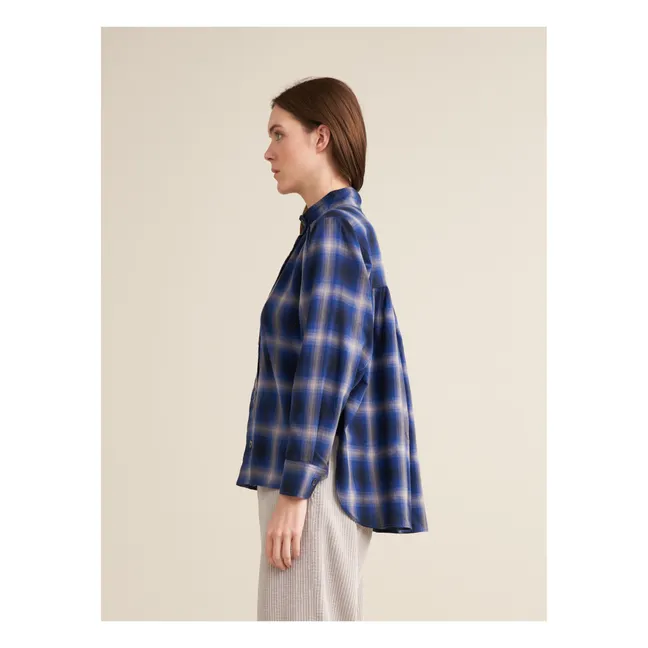 Peachy Karo Bluse - Damenkollektion | Dunkelblau