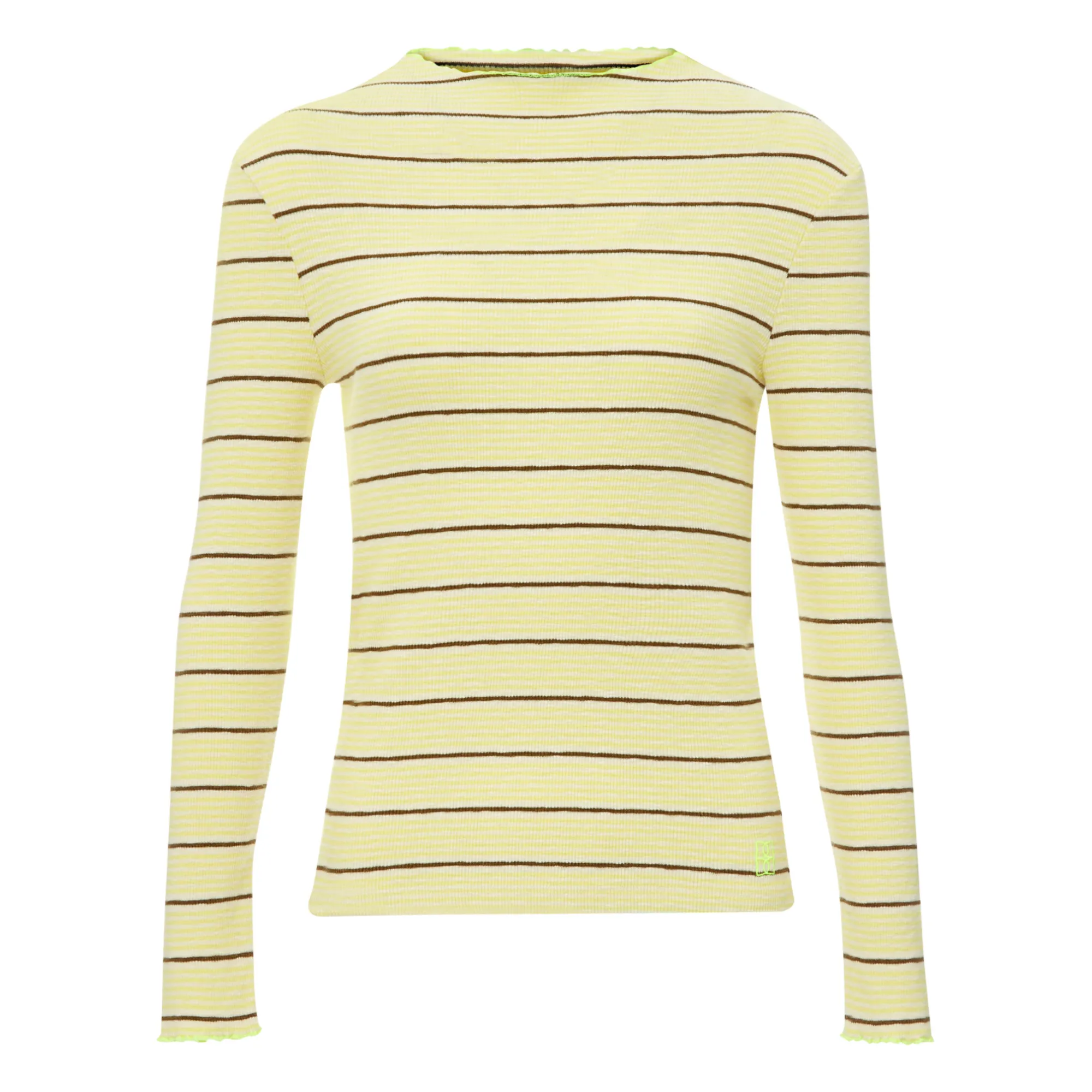 Bellerose Women's Pale Yellow Niba Stripes T-Shirt - Collection