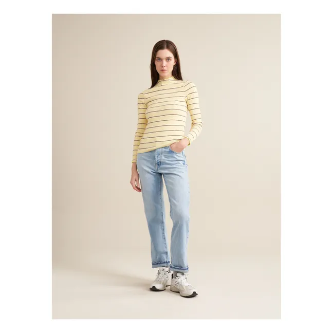 Niba T-Shirt Streifen - Damenkollektion | Blasses Gelb