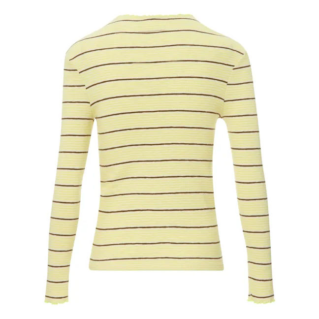 Niba T-Shirt Streifen - Damenkollektion | Blasses Gelb
