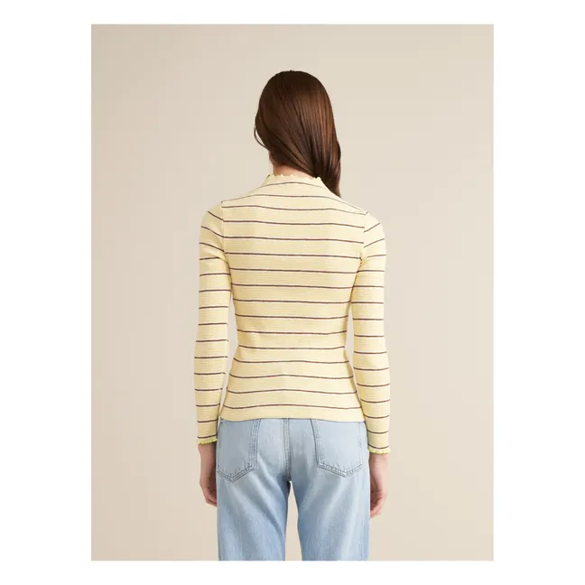 T-shirt Niba Rayures - Collection Femme | Jaune pâle