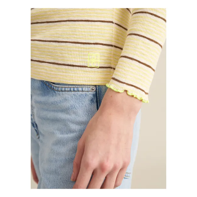 T-shirt Niba Rayures - Collection Femme | Jaune pâle