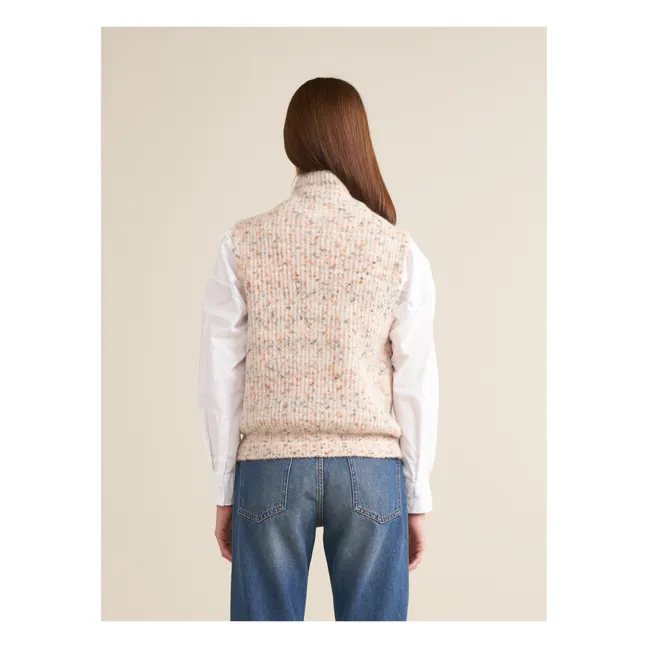 Lattem Extra Fine Merino Wool Sleeveless Sweater - Women's Collection | Ecru