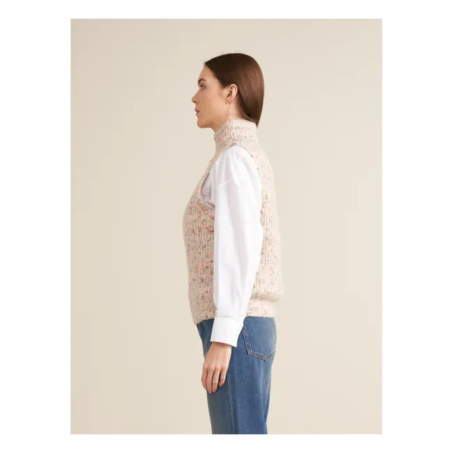 Lattem Extra Fine Merino Wool Sleeveless Sweater - Women's Collection | Ecru