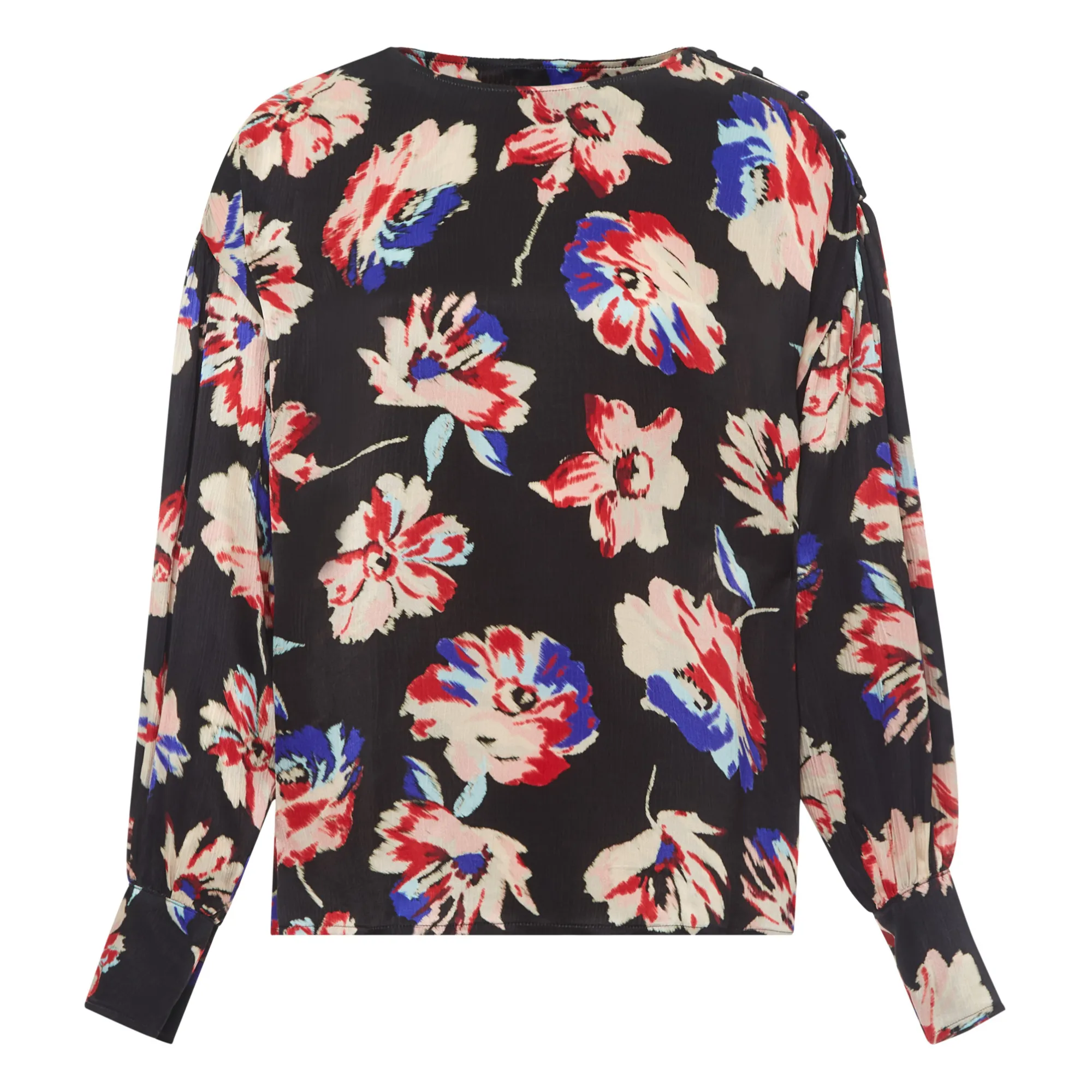 Chloé Stora Black Bill Satin Printed Blouse