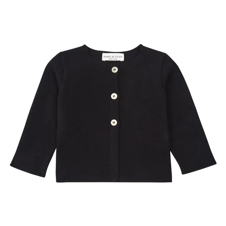 Buttoned Knit Cardigan | Black- Product image n°0