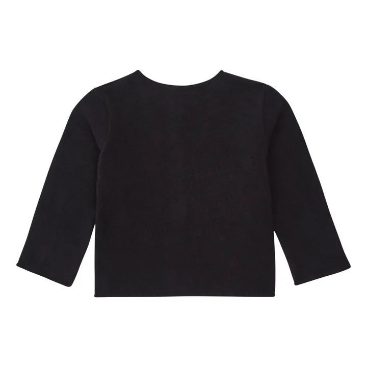 Buttoned Knit Cardigan | Black- Product image n°1