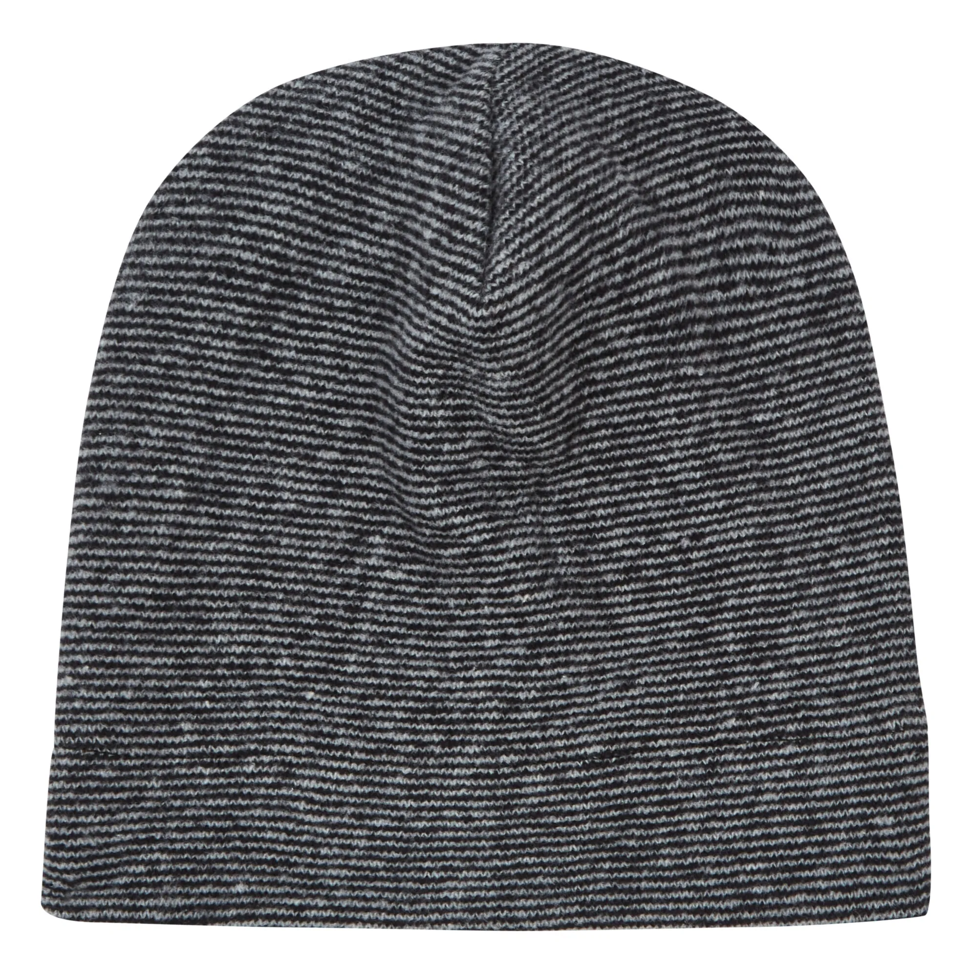 Babe & Tess Grey Striped Knitted Hat