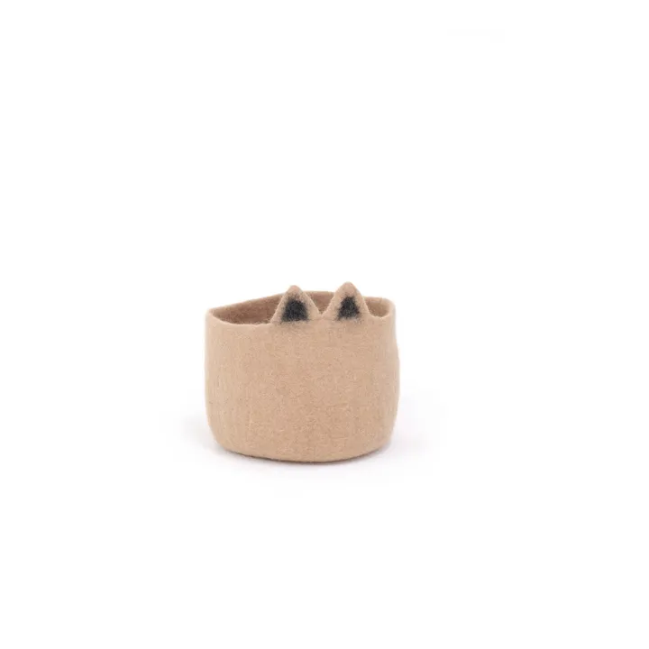 Pasu Cat felt basket | Nude- Product image n°0
