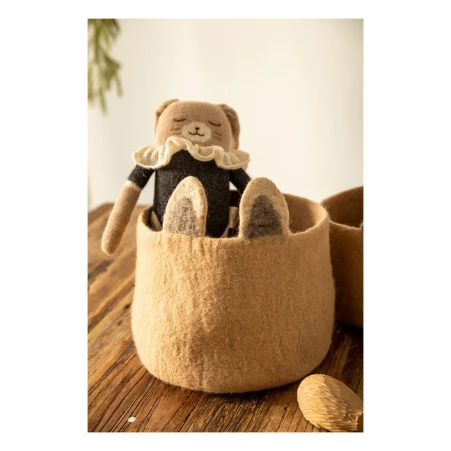 Pasu Felt Fox Basket | Nude