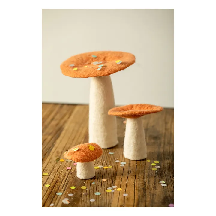 Fungo decorativo in feltro | Rosa Litchi- Immagine del prodotto n°1