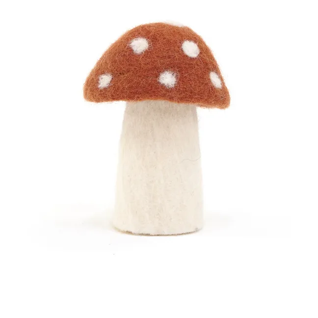 Dotty decorative felt mushroom | Coral