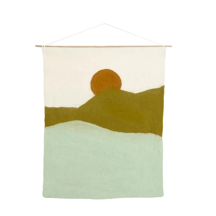 Landscape wall hanging - Morning | Mint Green- Product image n°0