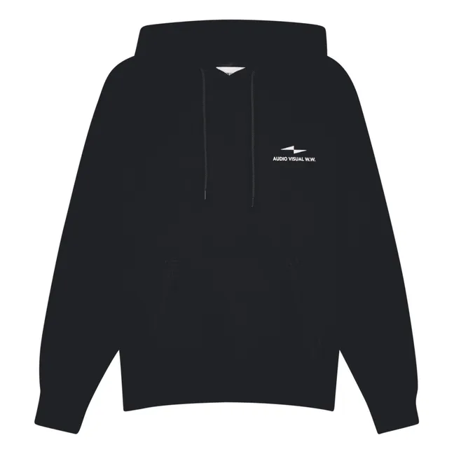 Sudadera con capucha Onset Vertical V3 de algodón orgánico | Negro