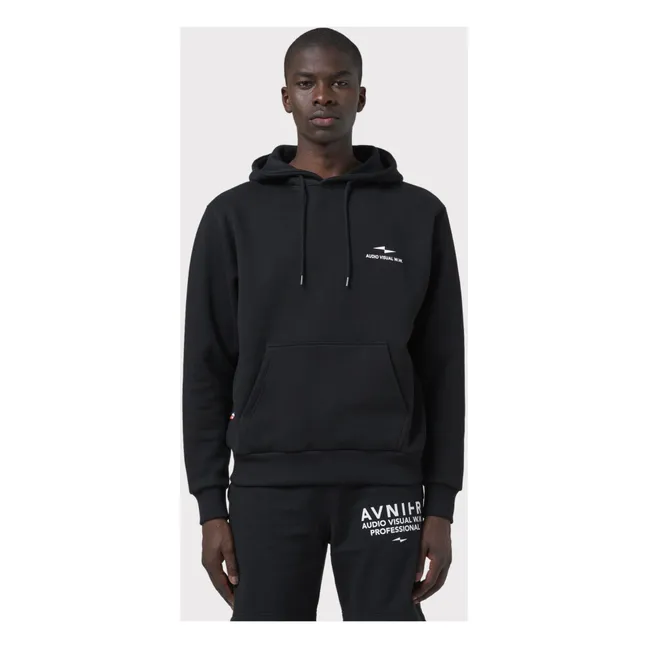 Sudadera con capucha Onset Vertical V3 de algodón orgánico | Negro
