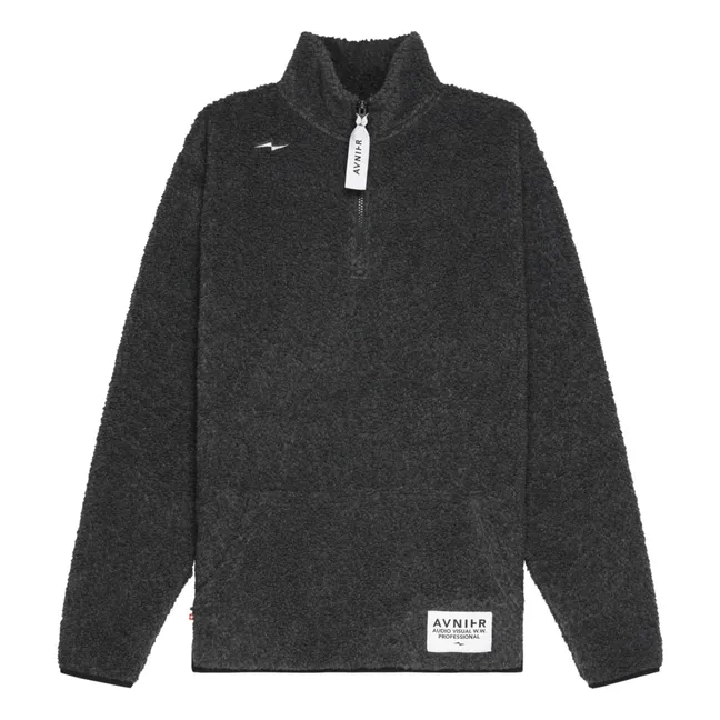 Amplify - Top in felpa con zip riciclata | Grigio