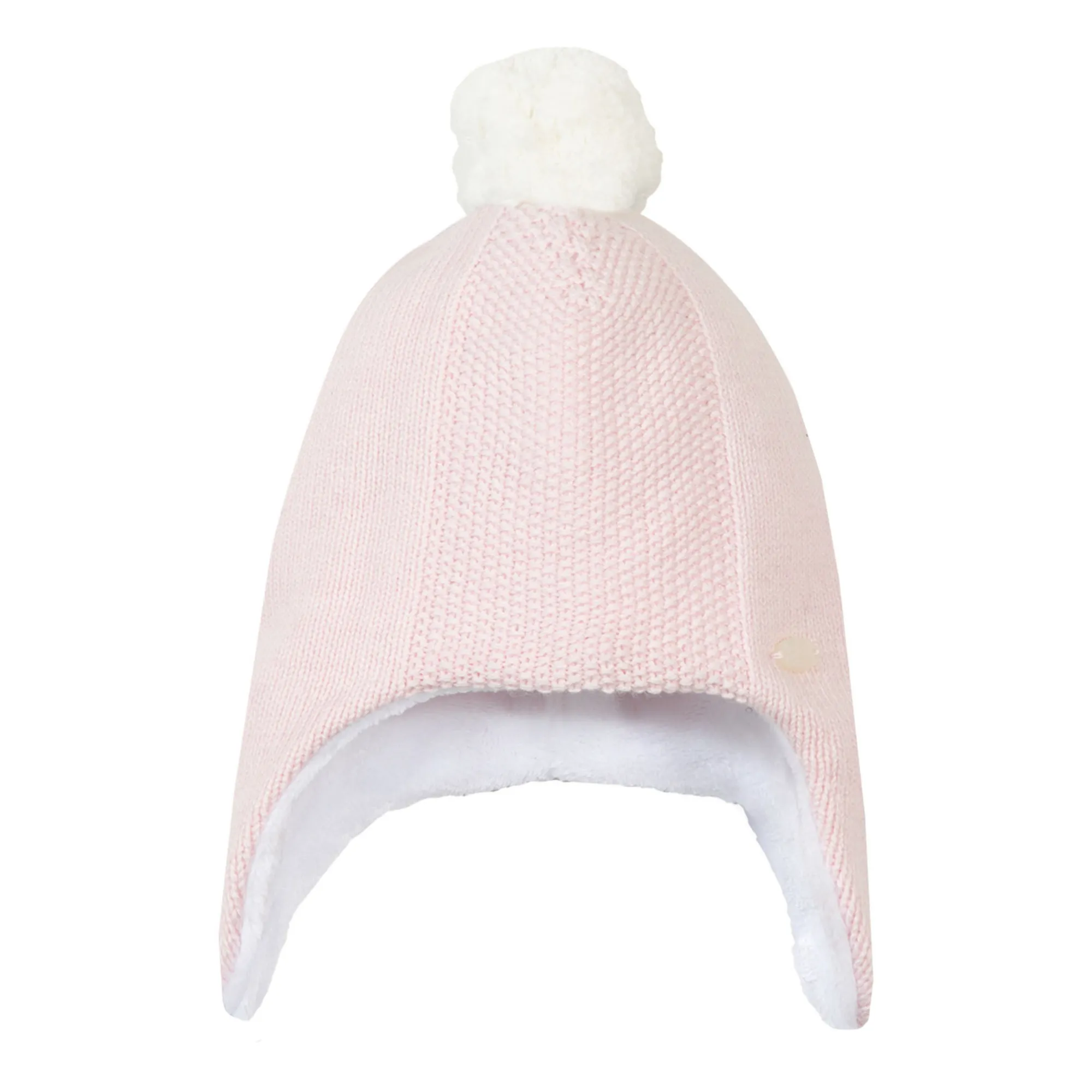 Tartine Et Chocolat Pale Pink Embroidered Cotton, Wool And Cashmere Bobble Hat