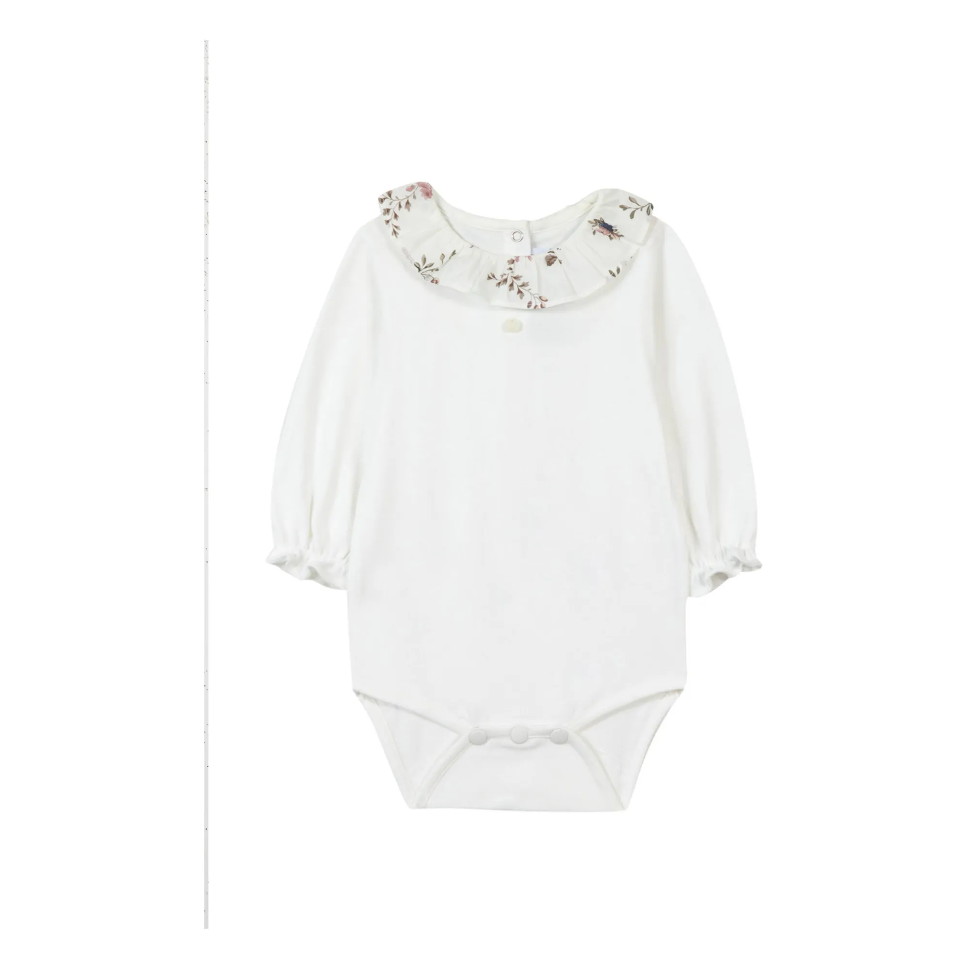Tartine Et Chocolat Ecru Floral Collared Babygrow
