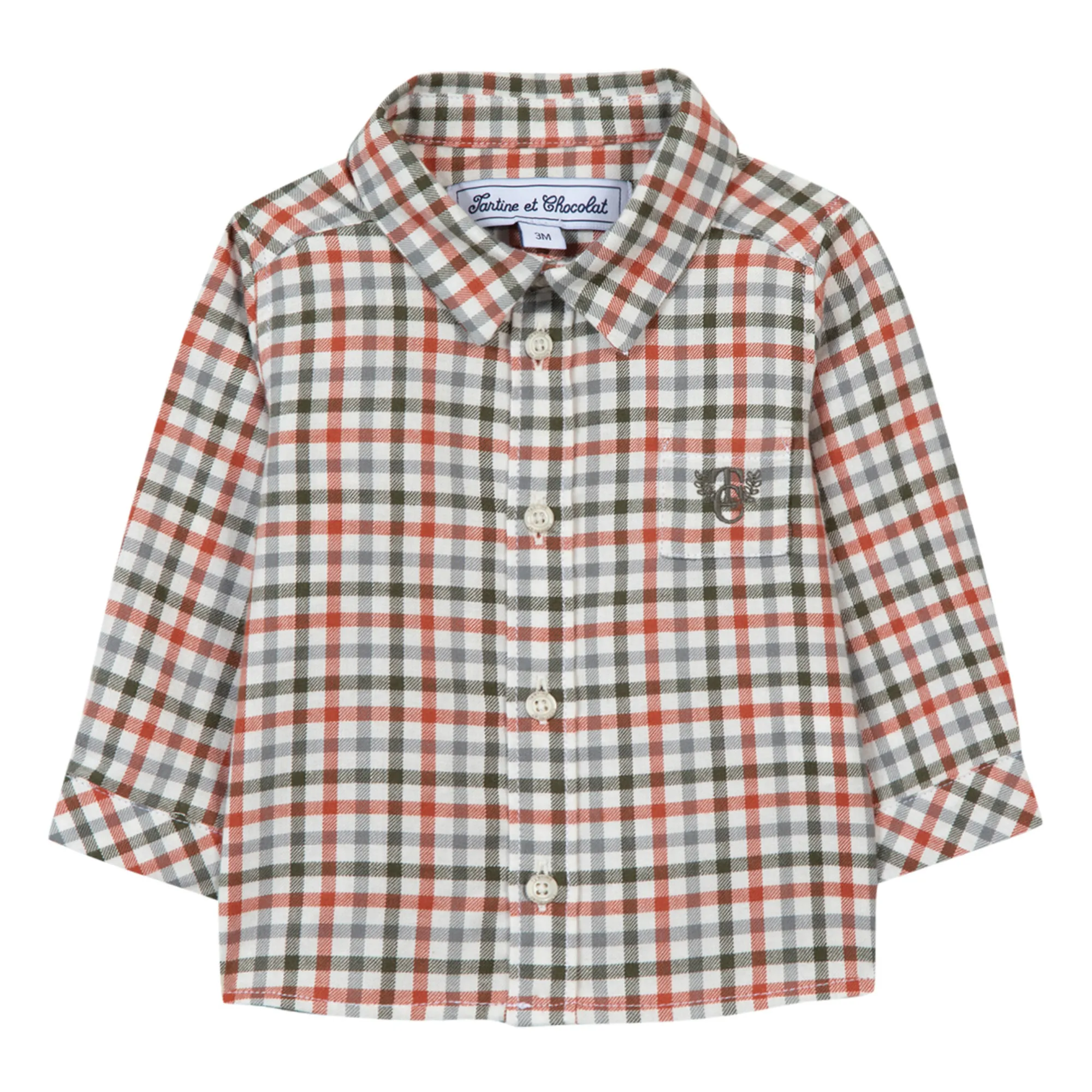 Tartine Et Chocolat Khaki Checked Flannel Shirt