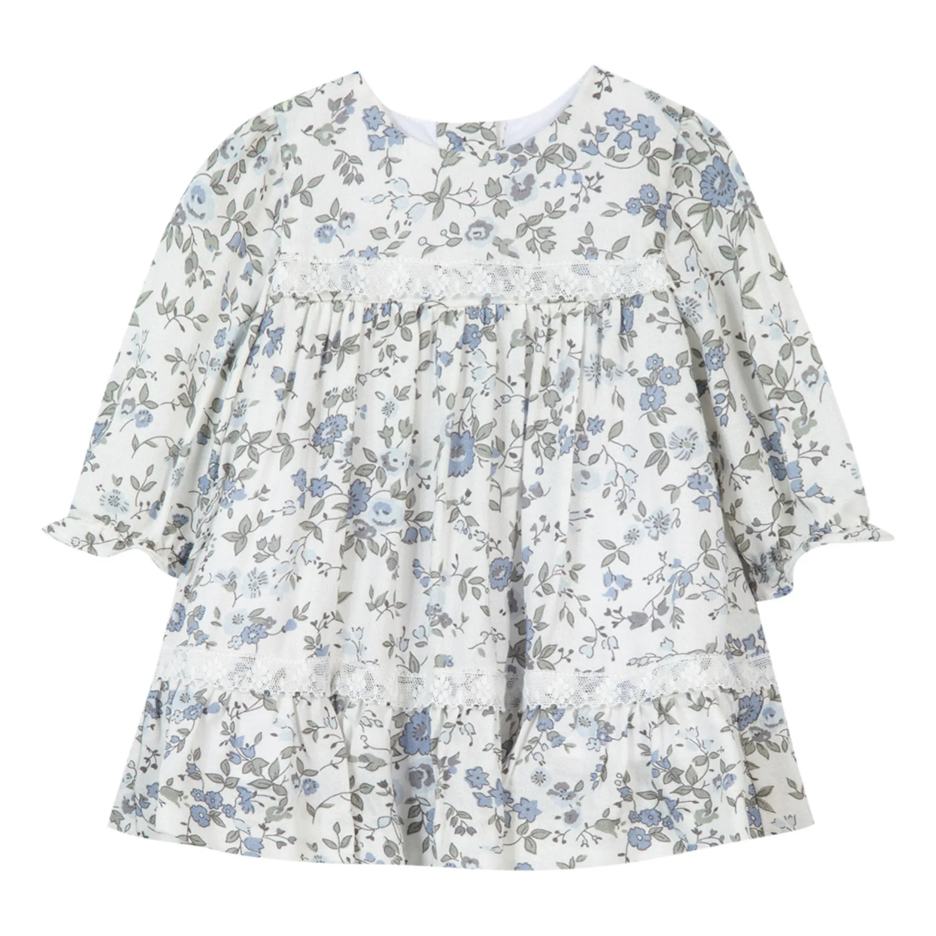 Tartine Et Chocolat Ecru Viscose And Wool Floral Dress