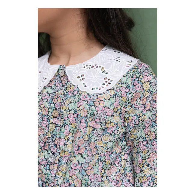 Liberty Exclusif Embroidered Collar Blouse | Black