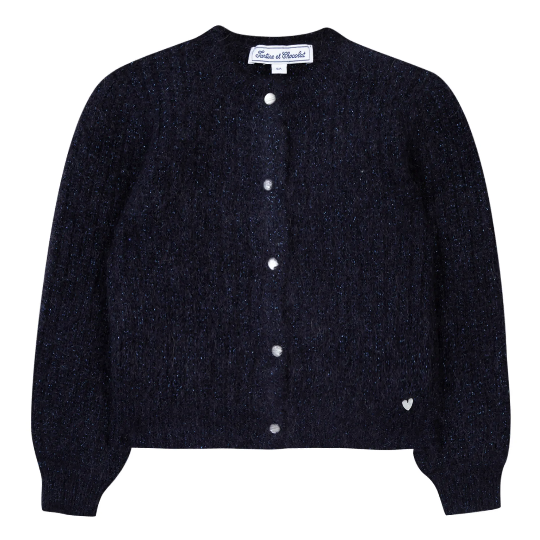Tartine Et Chocolat Navy Blue Lurex Cardigan